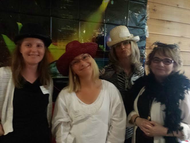 A few of our authors having fun in our photo area - L:  Catherine McKenzie, Barbara Claypole White, Lorna Landvik, and Randy Susan Meyers