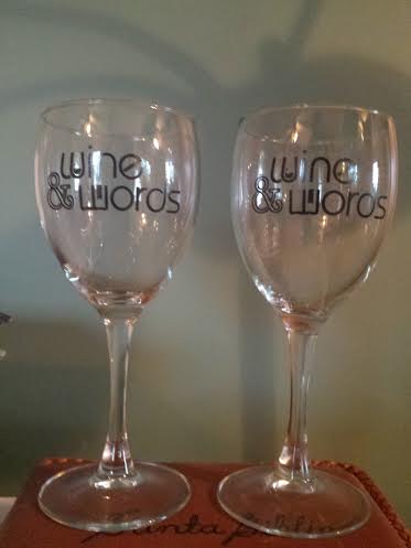 Our Wine Glasses with our logo on them.  