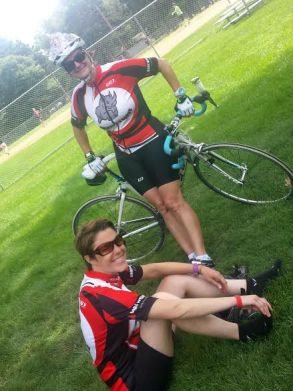 THis is my friends Belinda (standing) and Sheila at the day one lunch stop